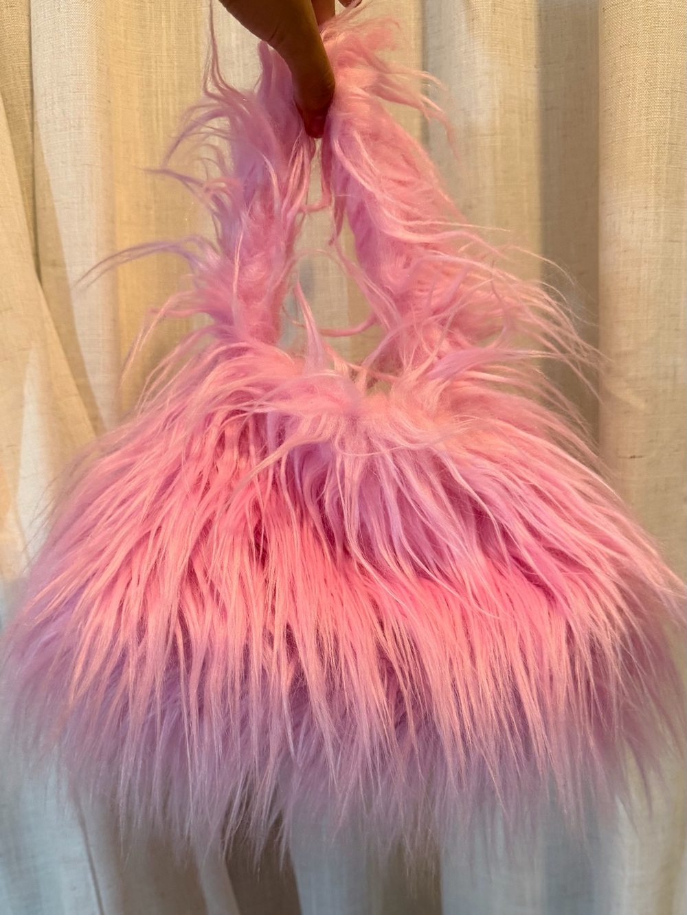 Amazon Pink Faux Fur Mini Bag